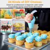 24Pcs Cake Decorating Supplies Kit Stainless Steel Diy Baking Supplies Icing Tips With Pastry Bags & Disposable Coupler & Storage Case