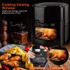 15.8Qt Air Fryer Family Size 1400W Powerful Oilless Cooker Crisp Bake Grill Dehydrate Touch Screen Customized Temperature Time Visible Window