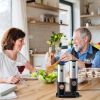 Electric Salt And Pepper Grinder Rechargeable Charging Base Automatic Salt Mill Led Indicator Adjustable Coarseness One Hand Easy Operation