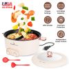 6L/1.59Gal Electric Hot Pot With Divider And Lid 2000W Stainless Steel With 2 Heat Settings Independent Control Overheat Protection Ladle & Slotted Sp