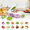 12 In 1 Vegetable Chopper With Container Kitchen Food Slicer Dicer Grater Peeler Egg Separator Hand Protector For Onion Salad Potato