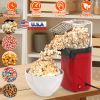 Hot Air Popcorn Popper Maker With Measure Cup And Butter Warmer 1200W Oil-Free Easy To Use 8Cups Mini Popcorn Maker Machine For Home