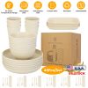 48Pcs Wheat Dinnerware Set Reusable Plastic Dinnerware Set Service For 6 Unbreakable Kitchen Cups Plates And Bowls Sets Dishwasher Microwave Freezer S