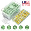 Ice Cube Tray With Lid And Bin Plastic Ice Trays Pop Ice Mold 2 Ice Cube Trays With Scoop Easy Release Stackable Dishwasher Safe Produce 56 Ice Cubes