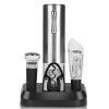 5-In-1 Electric Wine Opener Set Usb Rechargeable Wine Corkscrew Bottle Opener Cordless Corkscrew Remover With Charging Base With Wine Pourer Vacuum St
