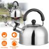 2.1Quarts Stainless Steel Whistling Tea Kettle Stovetop Induction Gas Teapot With Insulated Handle Camping Kitchen Office