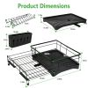 Retractable Dish Drying Rack Extra Large Dish Rack With Drainboard Utensil Holder For Countertop Over Sink Rustproof Expandable