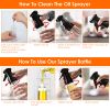 Olive Oil Sprayer 2Pcs 210Ml 7.1Oz Reusable Oil Dispenser Mister Refillable Glass Vinegar Bottle W/ Blaster Cleaning Brush For Cooking Bbq Roast Salad