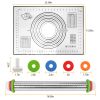 Dough Rolling Pin Dough Roller Stainless Steel Rolling Pins With 4 Removable Adjustable Thickness Rings And Rolling Mat For Baking Pizza Fondant Pie C
