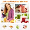 1000W 5 In 1 Immersion Hand Blender Stainless Steel Hand Mixer With 12 Speeds Turbo Mode Food Processor With 20Oz Beaker 17Oz Chopper Whisk Milk Froth