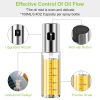 Olive Oil Sprayer 2Pcs Oil Dispenser Mister Refillable Stainless Steel Glass Vinegar Bottle W/ Measurement Oil Control Diet For Cooking Bbq Roast Sala
