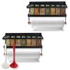 2Pcs Magnetic Spice Racks For Refrigerator With Paper Towel Holder Hooks Kitchen Space-Saving Foldable Fridge Magnet Organizer For Oven Microwave Wash