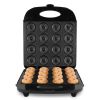Mini Donut Maker Machine For Kids Snack Breakfast Desserts With 16 Doughnuts Holes Non Stick Coating Double-Side Heating Plates Overheating Protection