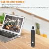 Electric Milk Frother Usb Rechargeable Egg Beater Handheld Milk Foam Maker Mixer Coffee Stirrer With 3 Speeds 2 Whisk Heads