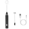Electric Milk Frother Usb Rechargeable Egg Beater Handheld Milk Foam Maker Mixer Coffee Stirrer With 3 Speeds 2 Whisk Heads