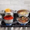 Stainless Steel Cookware Set Fast Even Heat Induction Pots Pans Set Dishwasher Safe With 2.7/3.7 Quart Stockpot 2 Quart Saucepan 9.17In Frying Pan