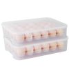 2Pcs Plastic Egg Holder Stackable Egg Storage Box Egg Rack For Refrigerator 24 Cavity Per Container