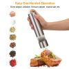Electric Salt Pepper Grinder With Light Adjustable Coarseness Stainless Steel Salt Pepper Shaker Battery Operated Pepper Grinder Mill Easy Refill And