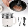 Electric Hot Pot With Steamer 1.8L Mini Portable Hot Pot With 300W 600W Dual Power For Egg Fried Rice Ramen Oatmeal Soup Overheat Protection For Colle