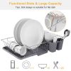 3Pcs Dish Drainer Drying Rack Set Kitchen Dish Rack Countertop Storage Rack W/ Plastic Cutlery Holder Drain Board