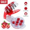 Cherry Pitter Remover Tool Cherry Stoner Seed Extractor Remover W/ 6 Cherry Grooves & Space-Saving Lock