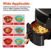 3Pcs Reusable Foldbale Air Fryer Silicone Pot 464°F Heat Resistant Round Replacement Of Parchment Liners 3 Food Grade Baking Basket Pans For 4+Quart A