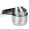 7Pcs Measuring Cups Stainless Steel Kitchen Measurement Tool For Cooking Baking Dry Spices Liquid Ingredients Easy To Read Markings