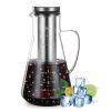 Cold Brew Coffee Maker Iced Tea Maker Pitcher Glass Coffee Pot Brewing Glass Carafe Tea Infuser Coffee Kettle With Removable Fine-Mesh Filter Dishwash