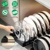 Pull Out Pots And Pans Organizer Under Cabinet With 8 Adjustable Dividers Rustproof Carbon Steel Sliding Pots Holder For Kitchen Cookware Bakeware Pot