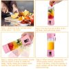 Portable Juicer Blender Usb Rechargeable Juicer Cup Fruit Baby Food Mixing Machine W/ 6 Blades Powerful Motor