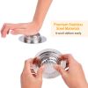 2Pcs 4.53In Kitchen Sink Strainer Stainless Steel Mesh Drain Basket Stopper 0.74 Wide Rim Food Catcher Sink Waste Plug