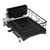 Retractable Dish Drying Rack Extra Large Dish Rack With Drainboard Utensil Holder For Countertop Over Sink Rustproof Expandable