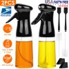 Olive Oil Sprayer 2Pcs 210Ml 7.1Oz Reusable Oil Dispenser Mister Refillable Glass Vinegar Bottle W/ Blaster Cleaning Brush For Cooking Bbq Roast Salad