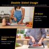 2Pcs Double Sided Cutting Board Stainless Steel Pp Chopping Board Lightweight Kitchen Cutting Board Mesh Design With Grinding Zone Knife Sharpener Han