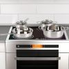 Stainless Steel Cookware Set Fast Even Heat Induction Pots Pans Set Dishwasher Safe With 2.7/3.7 Quart Stockpot 2 Quart Saucepan 9.17In Frying Pan