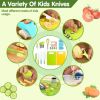 17Pcs Montessori Kitchen Tools Toddlers-Kids Cooking Sets Real-Toddler Safe Knives Set Kitchen Cookware Baking Toy Sets Educational Gift For 3-12 Year