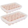 2Pcs Plastic Egg Holder Stackable Egg Storage Box Egg Rack For Refrigerator 18 Cavity Per Container Dishwasher Safe