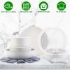 17Pcs Nonstick Cookware Set Induction Kitchen Pots And Pans Set With Detachable Handles Fast Even Heating Frying Pan Sauce Pan Oven Dishwasher Safe Fo