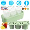 Ice Cube Tray Fit For 20Oz/30Oz/40Oz Stanley Cup Easy Release Silicone Hallow Cylinder Tumbler Ice Cube Mold With Lid And Bin For Iced Juice Whiskey C
