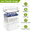 5Pcs Fruit Vegetable Containers With Removable Drain Basket Leakproof Lid Stackable Food Storage Organizer For Fridge Dishwasher Safe