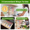 6 In 1 Plastic Wrap And Foil Organizer For Gallon Quart Sandwich Snack Ziplock Bag Bamboo Dispenser With Cutter Kitchen Drawer Storage
