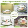 2Pcs Transparent Microwave Covers For Food Splatter Cover Lid Food Splatter Guard Protector With Handle Adjustable Steam Vents Water Storage Box