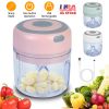 Mini Electric Garlic Chopper 8.45Oz Cordless Garlic Mincer Food Chopper Rechargeable Food Blender Chili Nut Onion Pepper Meat Ginger Baby Food