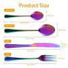 4-Piece Flatware Set Stainless Steel Silverware Cutlery Kitchen Utensil Set W/ Fork Knife Tea Spoon For Home Kitchen Hotel Restaurant