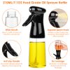 Olive Oil Sprayer 2Pcs 210Ml 7.1Oz Reusable Oil Dispenser Mister Refillable Glass Vinegar Bottle W/ Blaster Cleaning Brush For Cooking Bbq Roast Salad