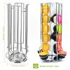 24 Cups Coffee Pod Holder Coffee Capsule Storage Rack 360° Rotatable Chrome Plating Carousel Coffee Pods Dispenser For Nespresso Lavazza Gaggia Capsul