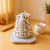 White-Backed Leopard-Print Hand-Cooked Coffee Pot-European-Style Electric Kettle with Temperature Control, 0.8L Capacity, BPA-Free