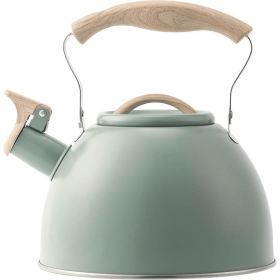 Black European-style kettle with gas stove whistle function. Boils water in 8-10 minutes with 0.35mm-thick body. 3.0L capacity compatible with inducti (PSHAB36A3LG: PSHAB36A3LG)