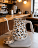 White-Backed Leopard-Print Hand-Cooked Coffee Pot-European-Style Electric Kettle with Temperature Control, 0.8L Capacity, BPA-Free