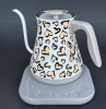 White-Backed Leopard-Print Hand-Cooked Coffee Pot-European-Style Electric Kettle with Temperature Control, 0.8L Capacity, BPA-Free